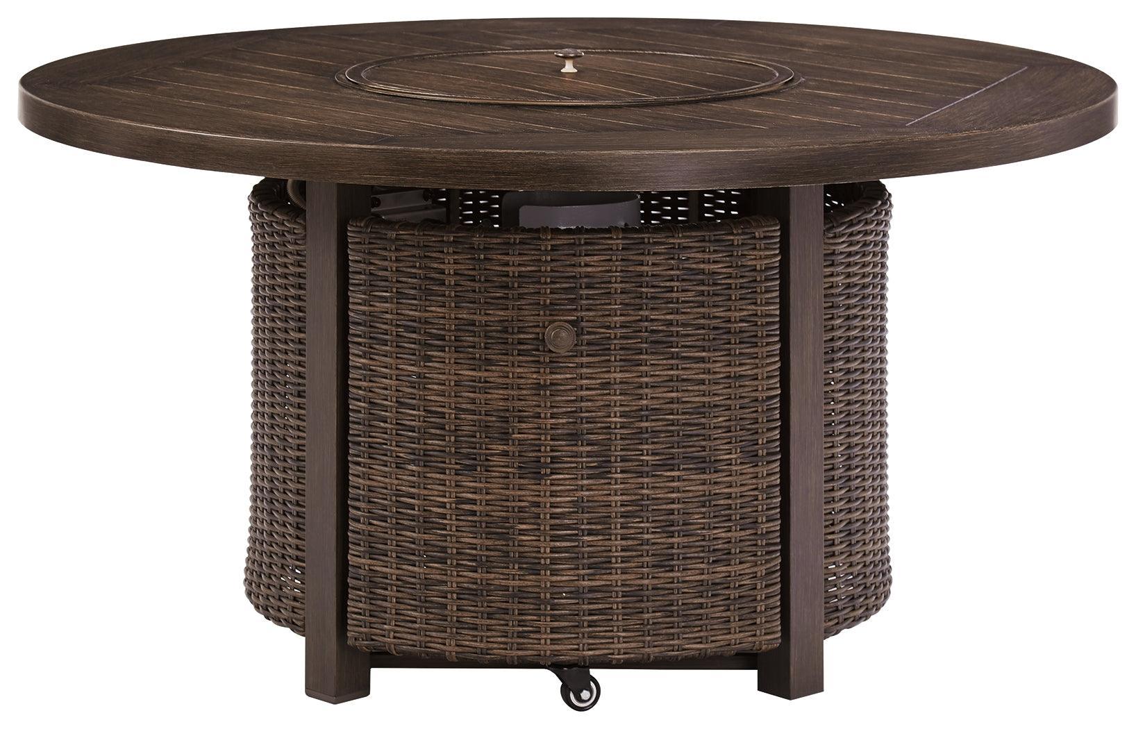 Paradise Trail Medium Brown Fire Pit Table - Ella Furniture