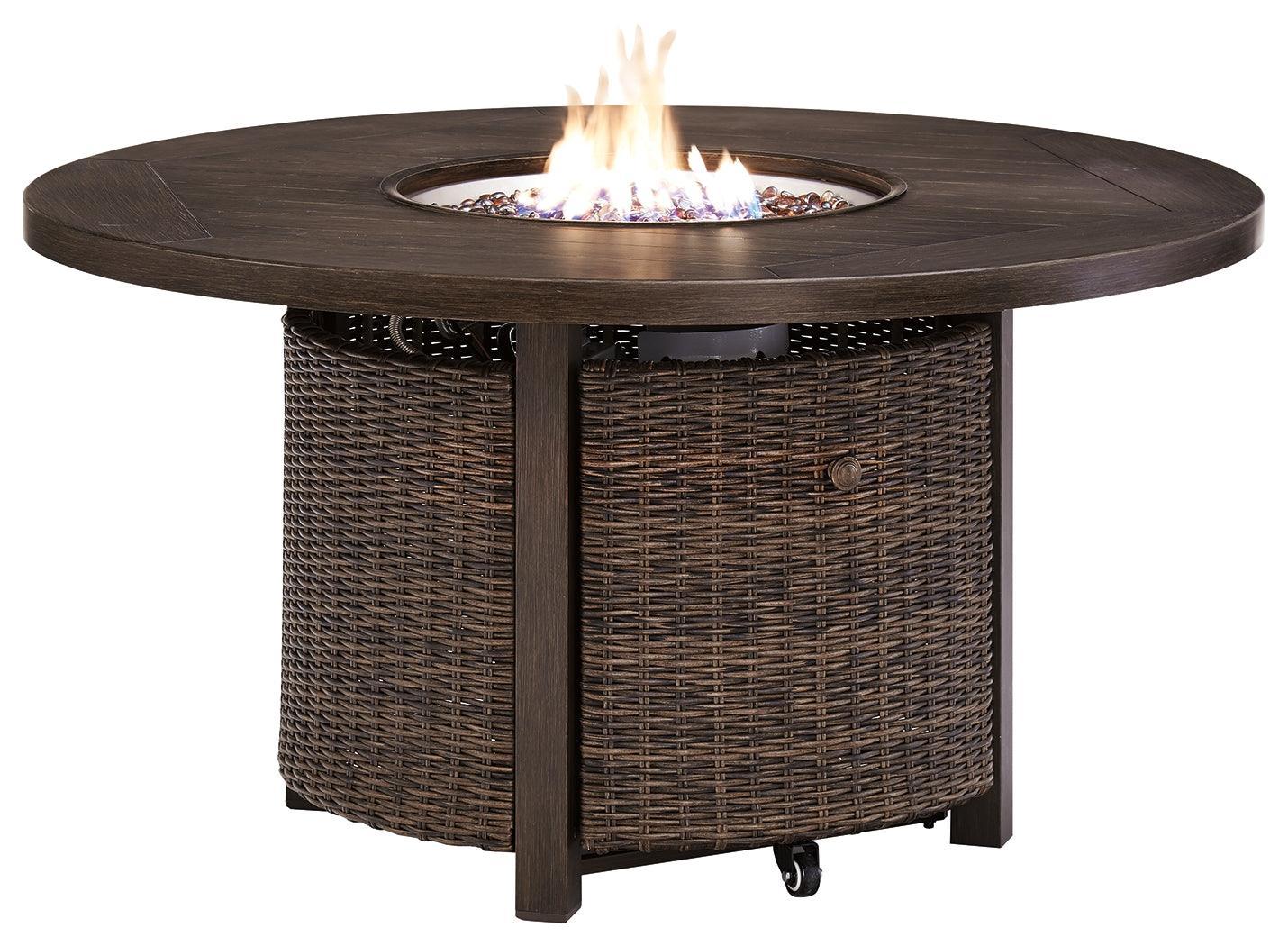 Paradise Trail Medium Brown Fire Pit Table - Ella Furniture