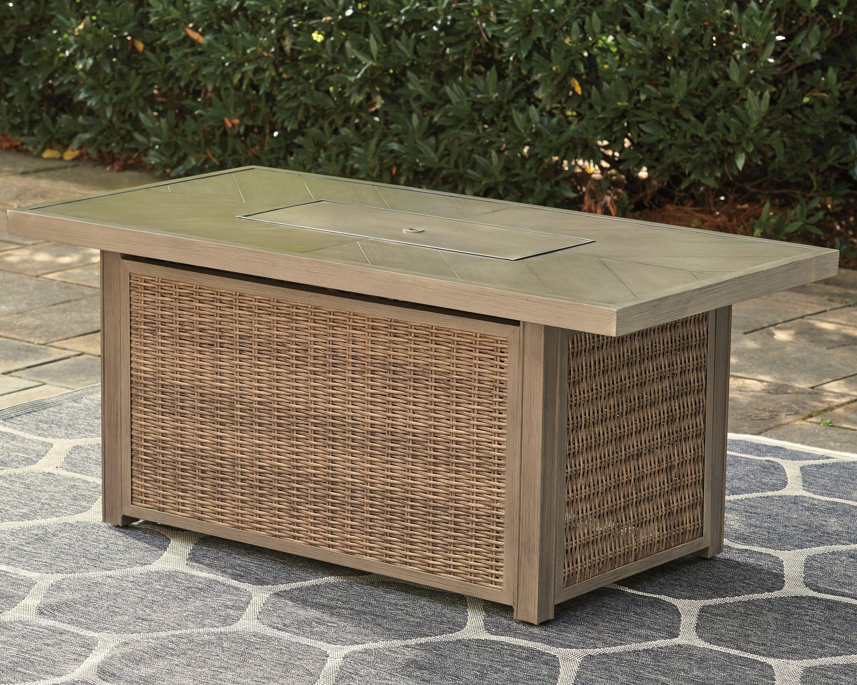 Beachcroft Beige Fire Pit Table - Ella Furniture
