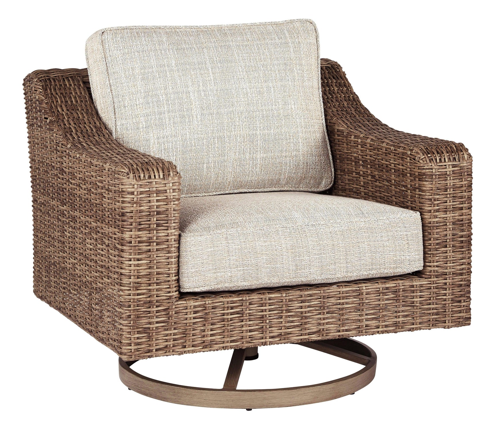 Beachcroft Beige Swivel Lounge Chair - Ella Furniture