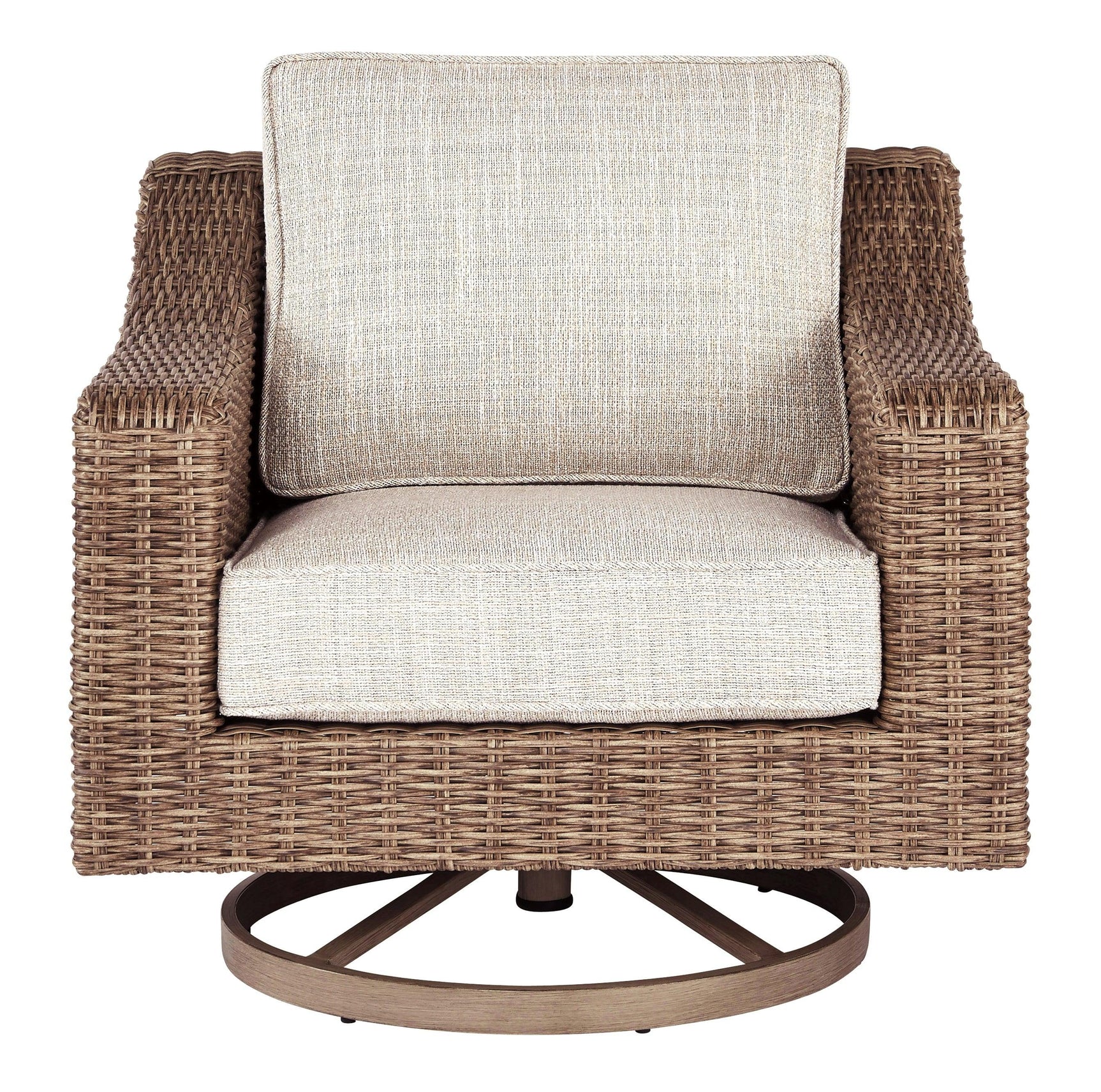Beachcroft Beige Swivel Lounge Chair - Ella Furniture