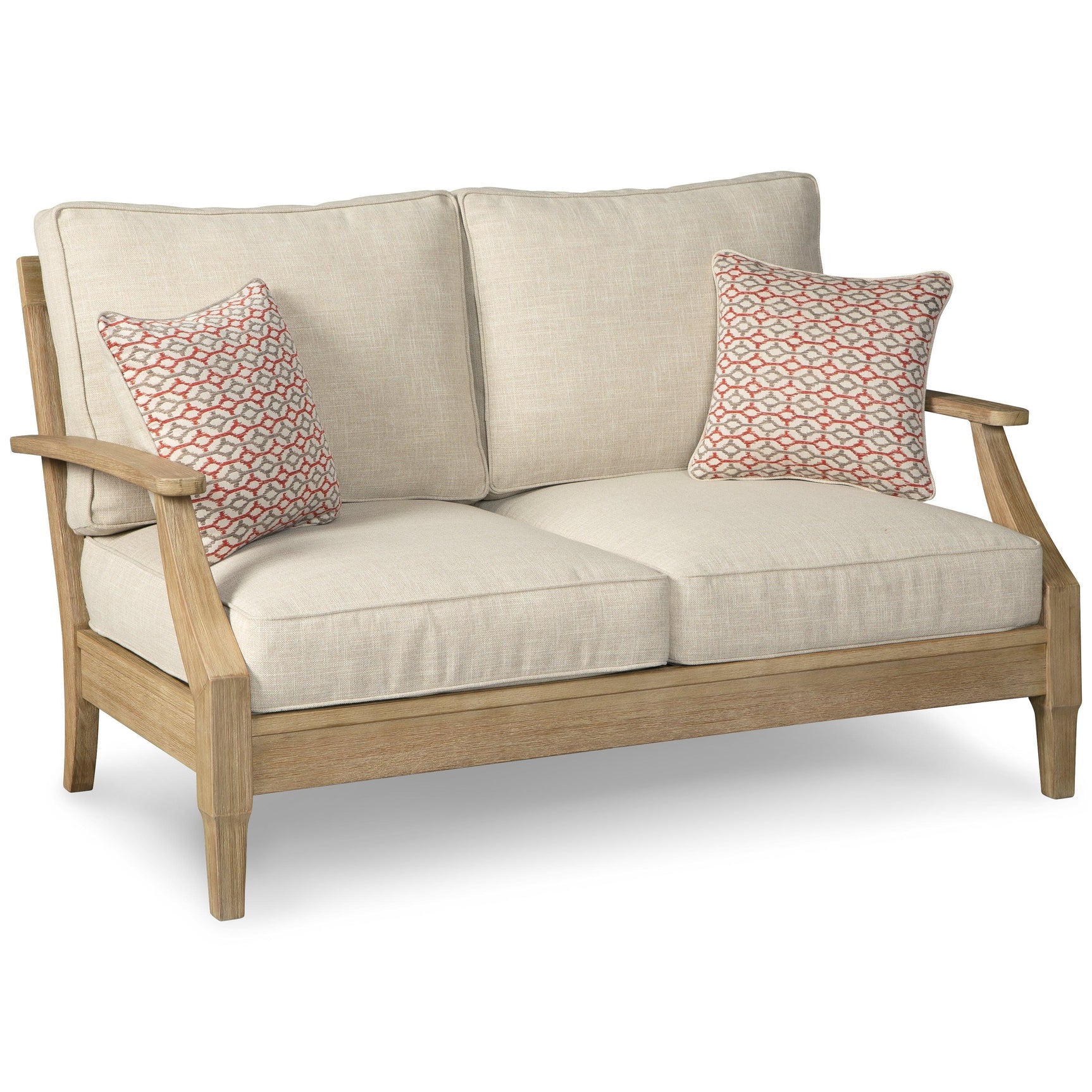Clare View Beige Loveseat With Cushion - Ella Furniture