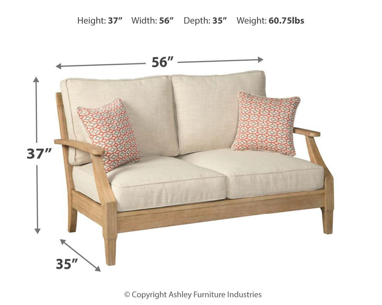 Clare View Beige Loveseat With Cushion - Ella Furniture