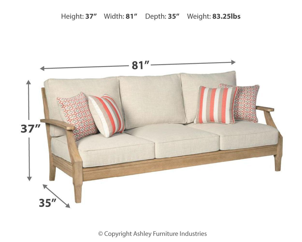 Clare View Beige Sofa With Cushion - Ella Furniture