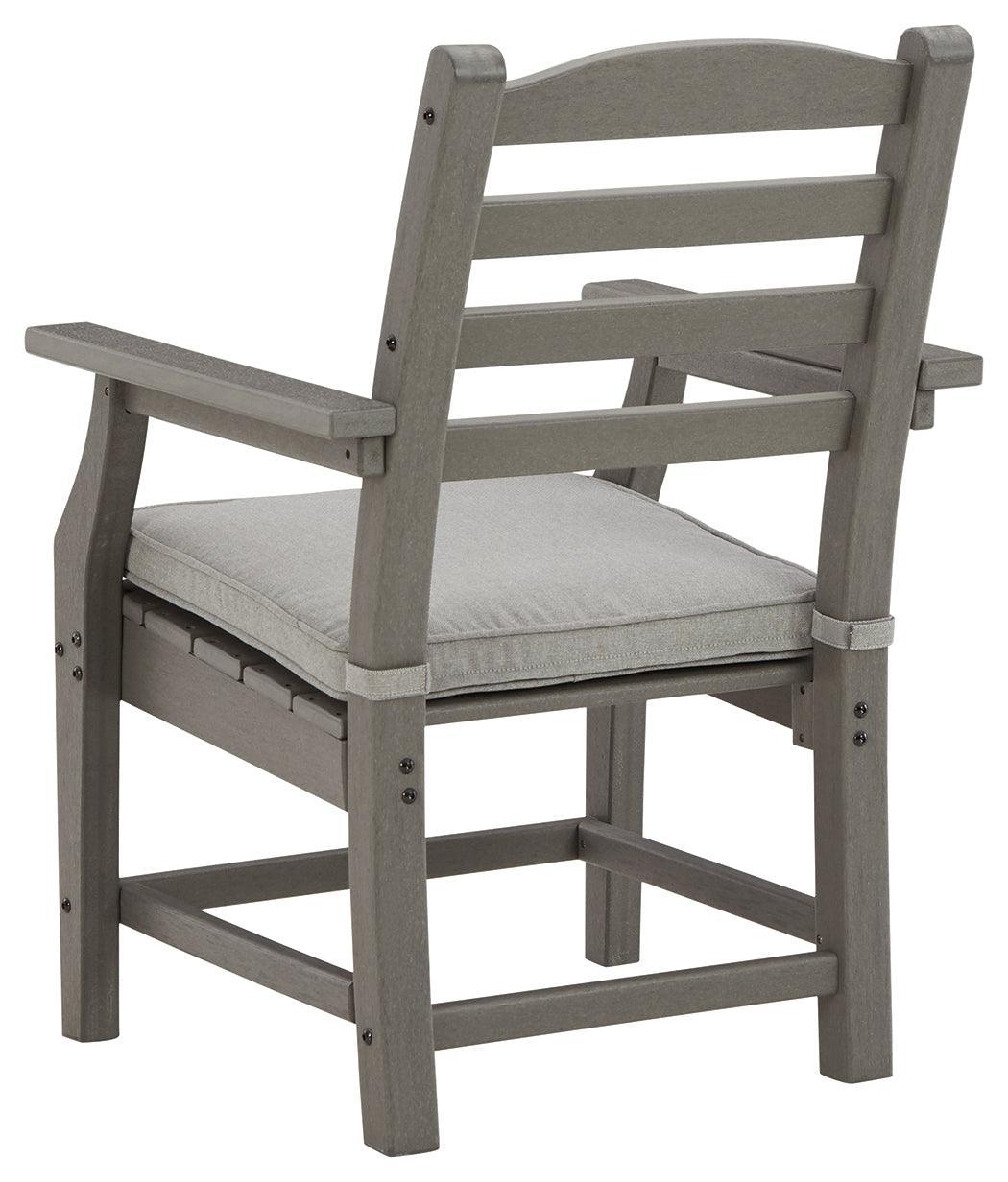 Visola Gray Arm Chair With Cushion (Set Of 2) - Ella Furniture