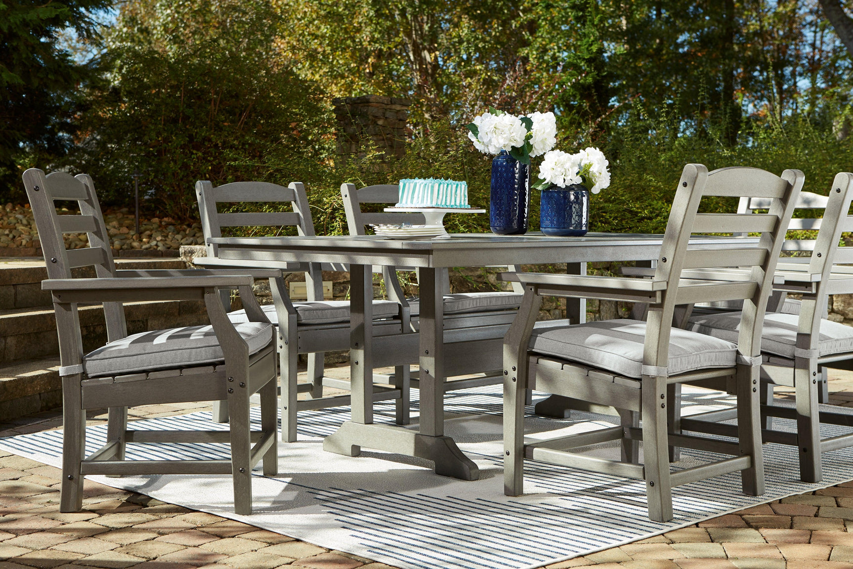 Visola Gray Outdoor Dining Table - Ella Furniture
