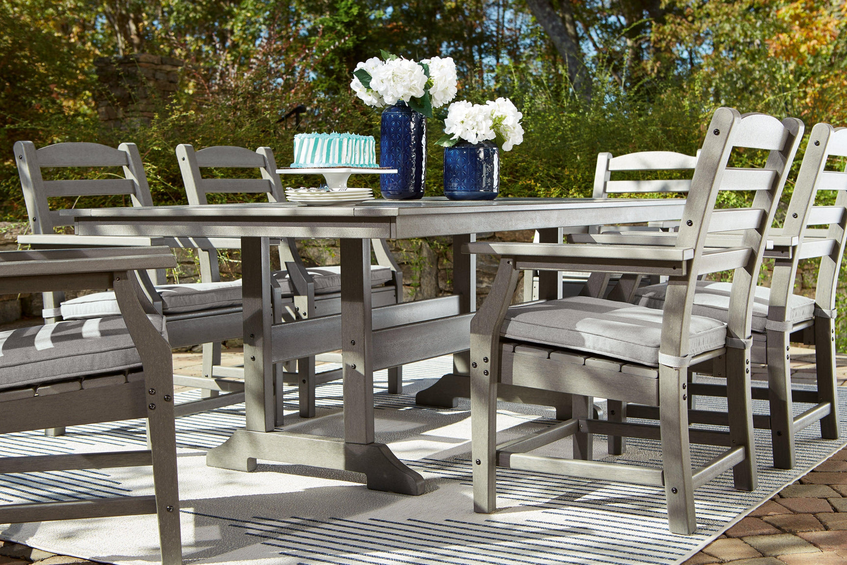 Visola Gray Outdoor Dining Table - Ella Furniture
