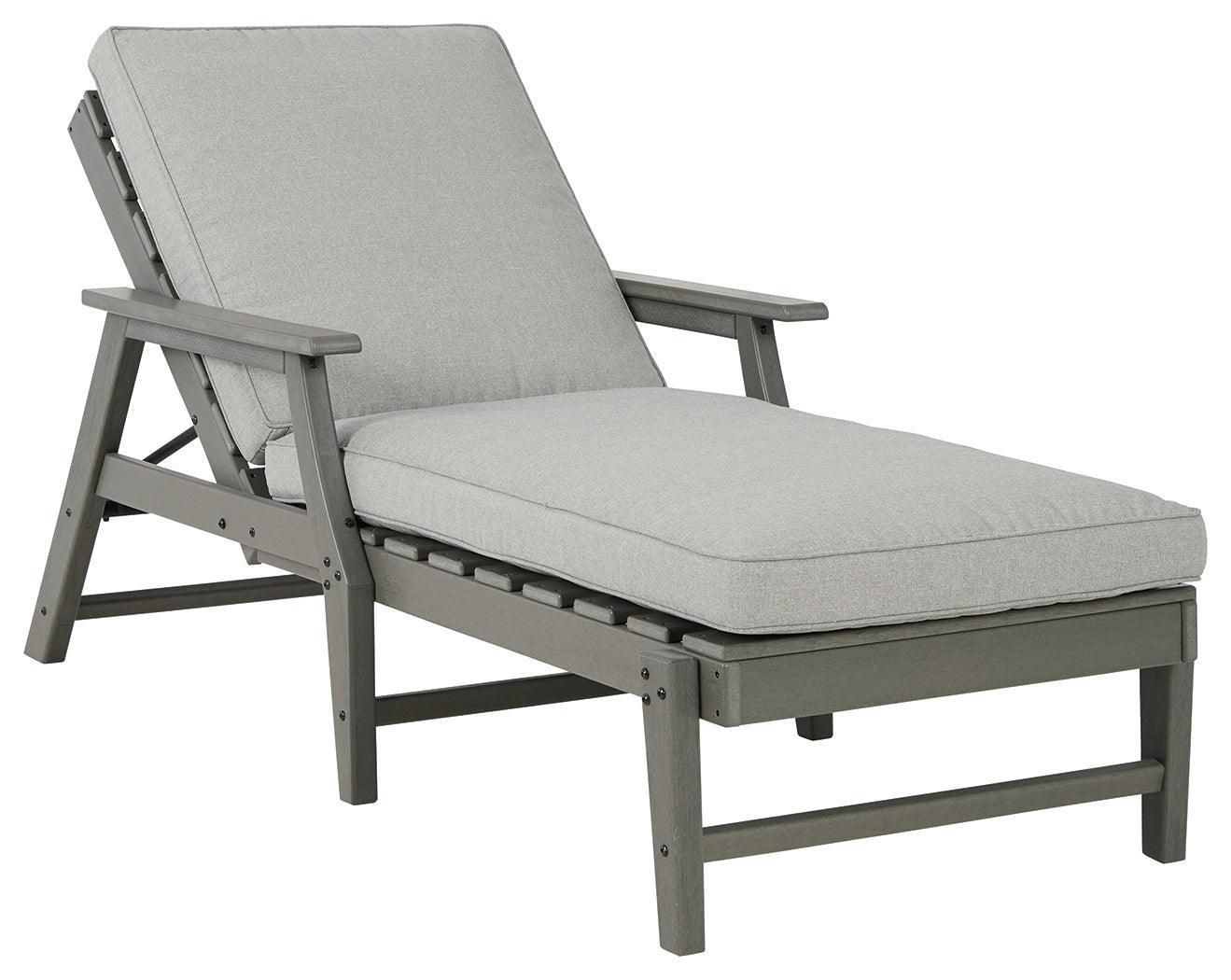 Visola Gray Chaise Lounge With Cushion - Ella Furniture