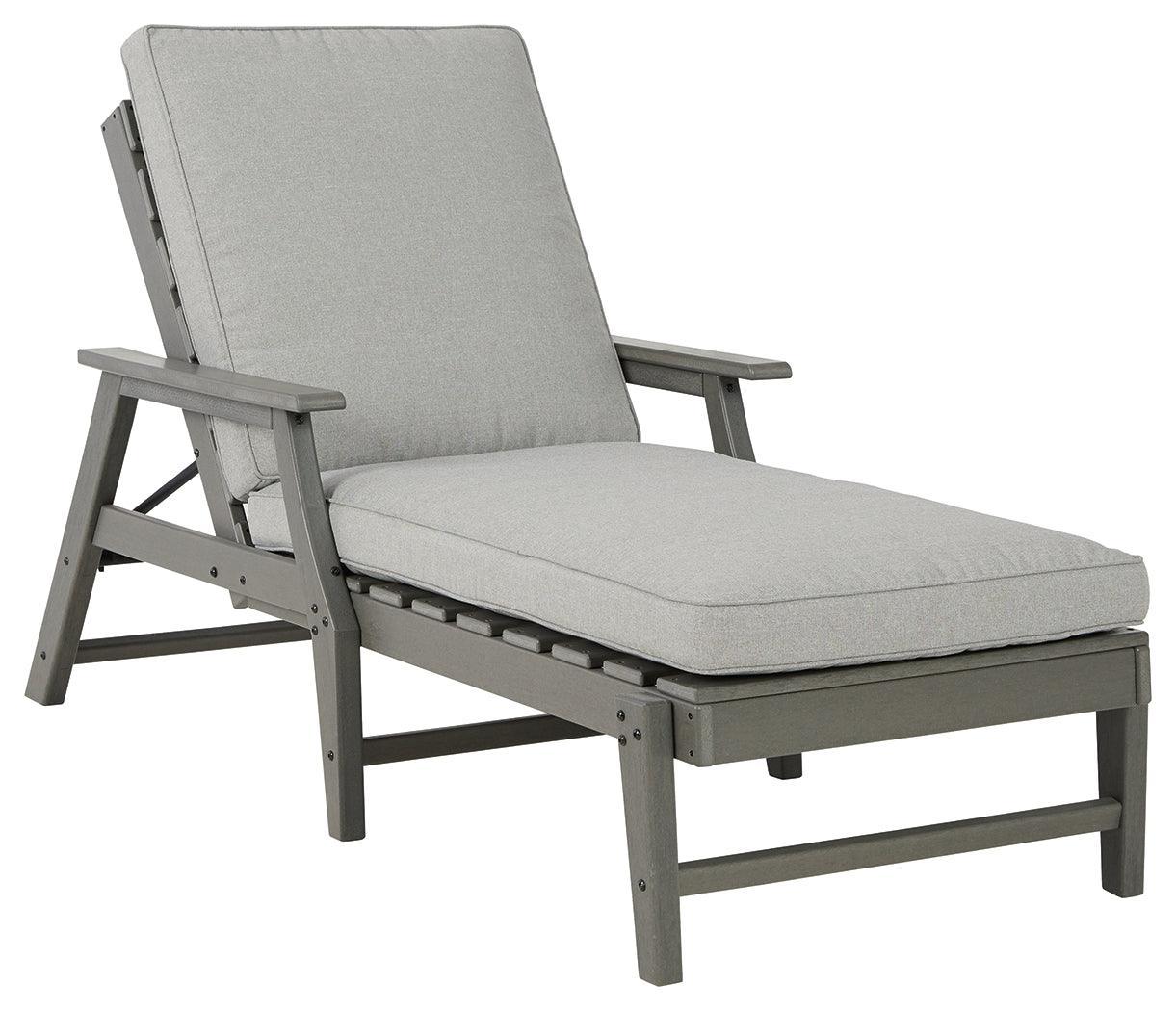 Visola Gray Chaise Lounge With Cushion - Ella Furniture