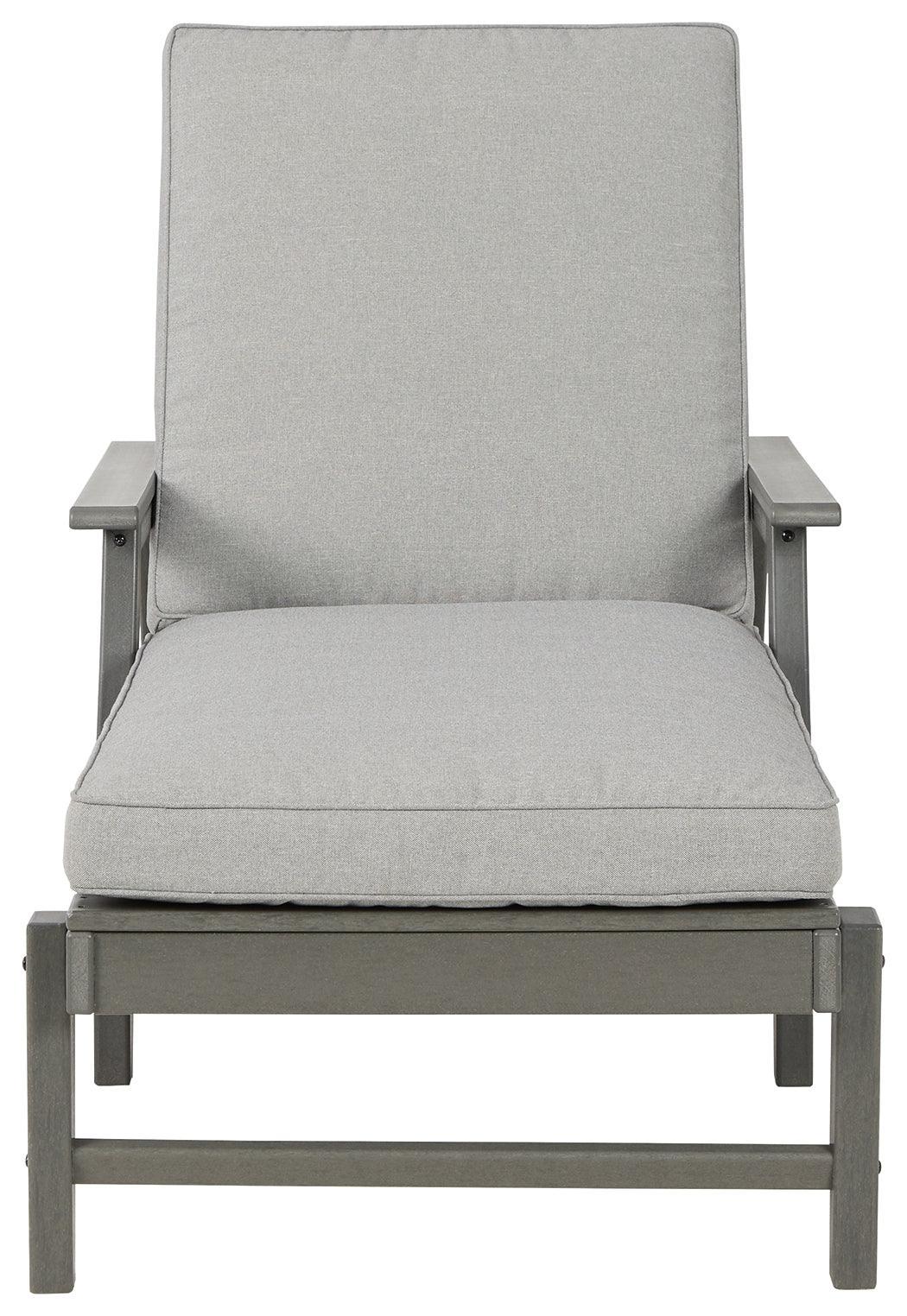 Visola Gray Chaise Lounge With Cushion - Ella Furniture