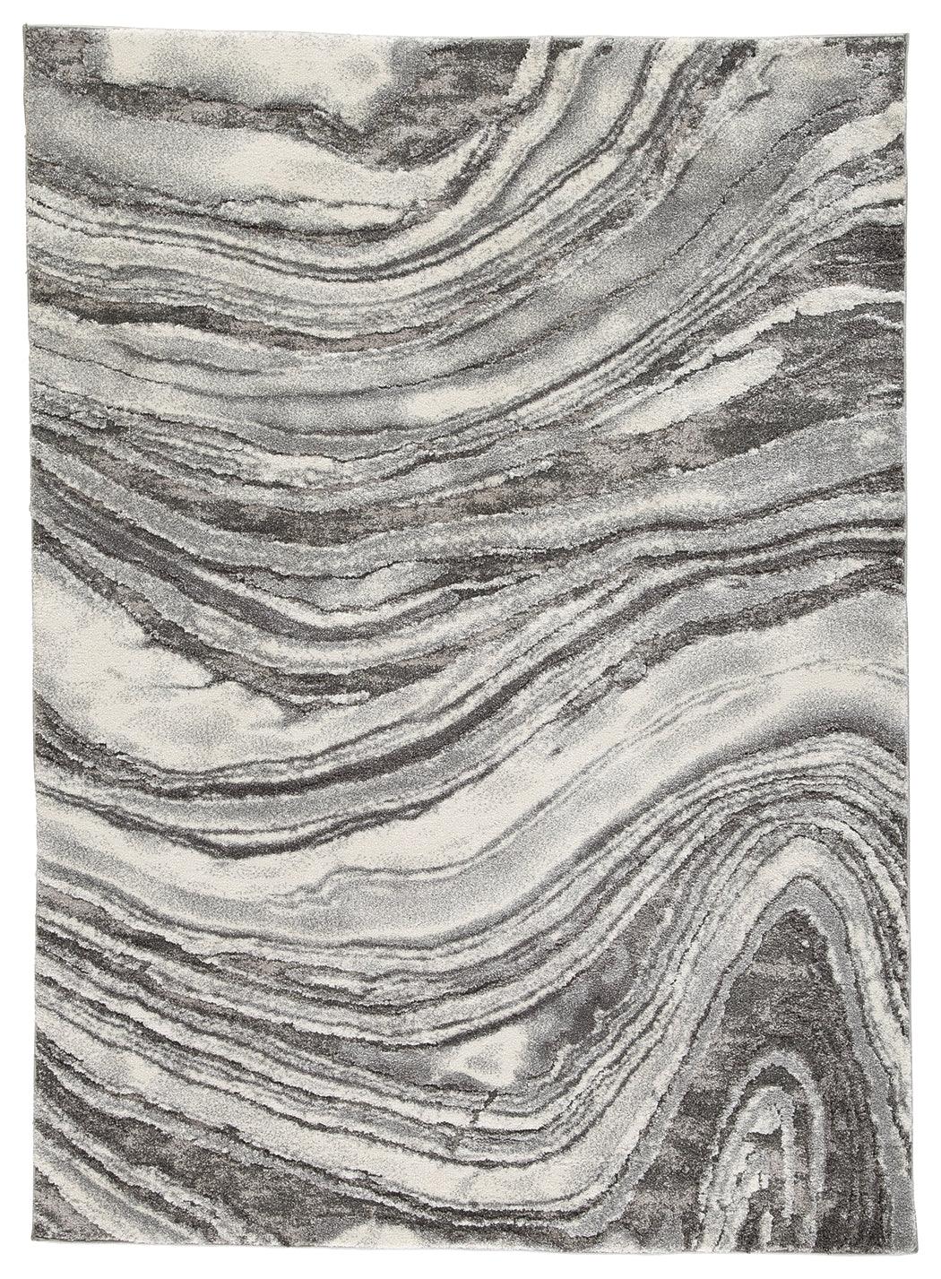 Wysdale Ivory/gray 5'3" X 7'3" Rug - Ella Furniture