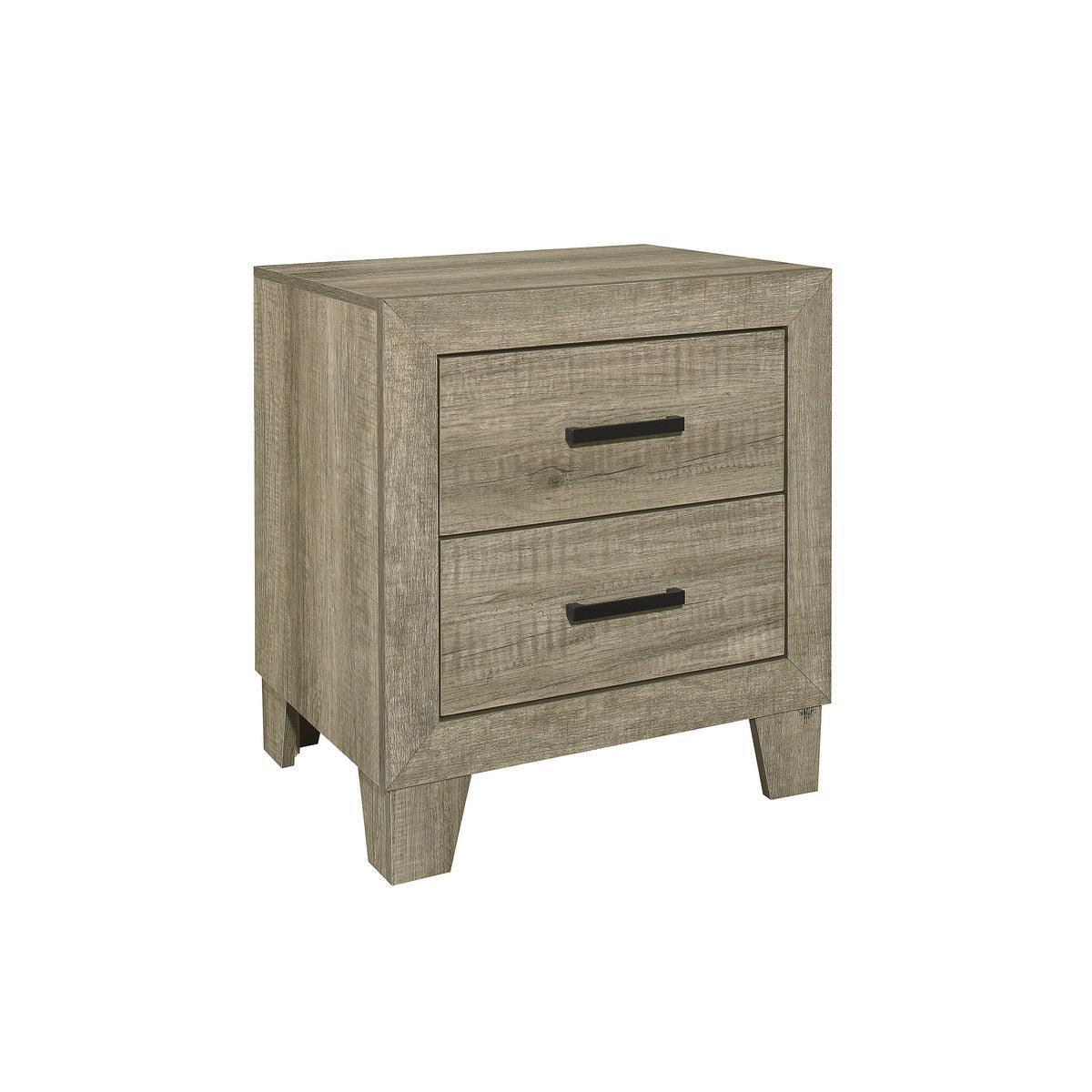 Avenue Rustic Modern Contemporary Solid Pine Wood Queen Panel Bedroom Set (Qb+ns+dr+mr+ch) - Ella Furniture