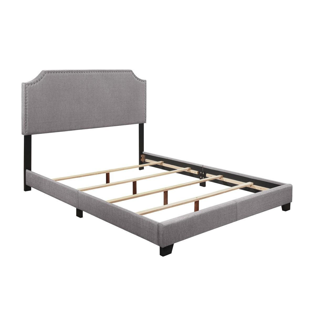 Miranda Gray Modern Solid Wood Fabric King Upholstered Bedroom Set - Ella Furniture