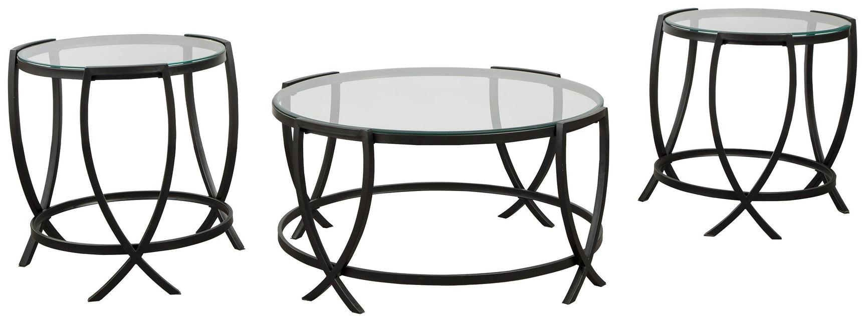 Tarrin Black Table (Set Of 3) - Ella Furniture