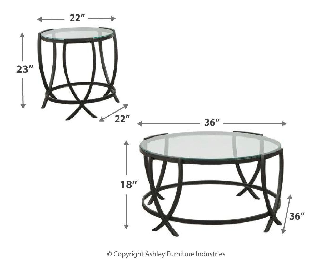 Tarrin Black Table (Set Of 3) - Ella Furniture