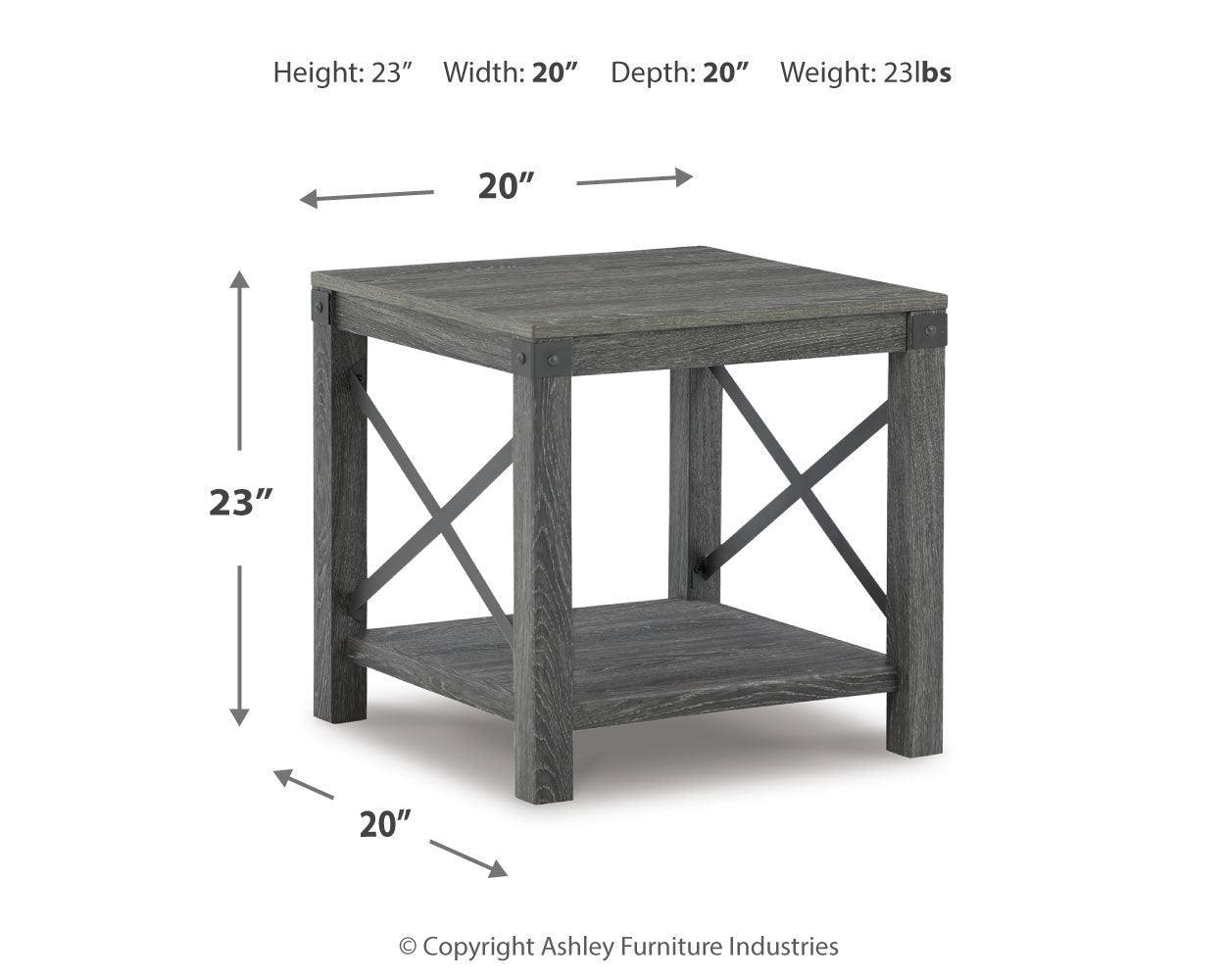 Freedan Grayish Brown End Table - Ella Furniture