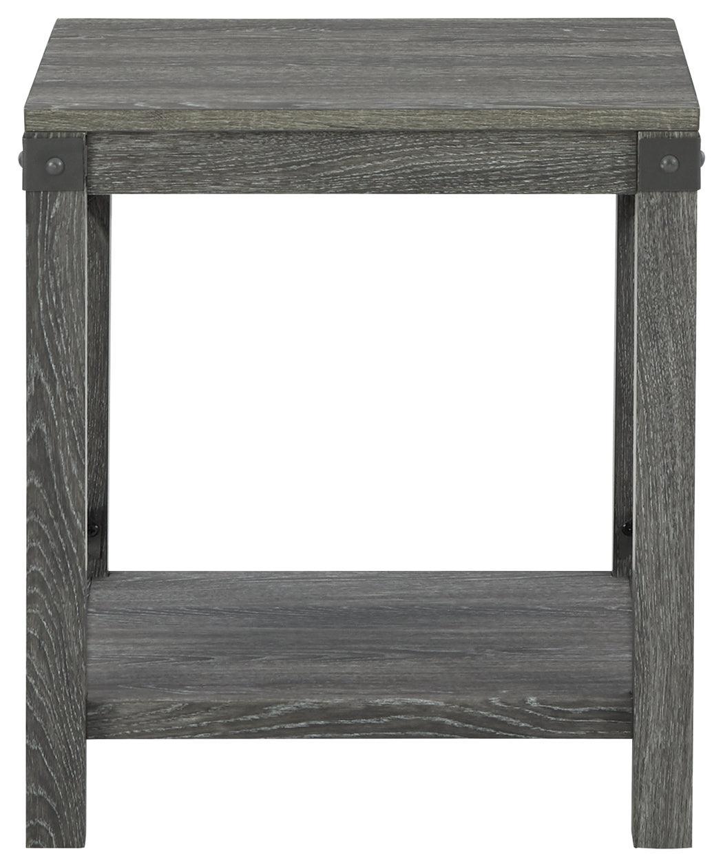 Freedan Grayish Brown End Table - Ella Furniture