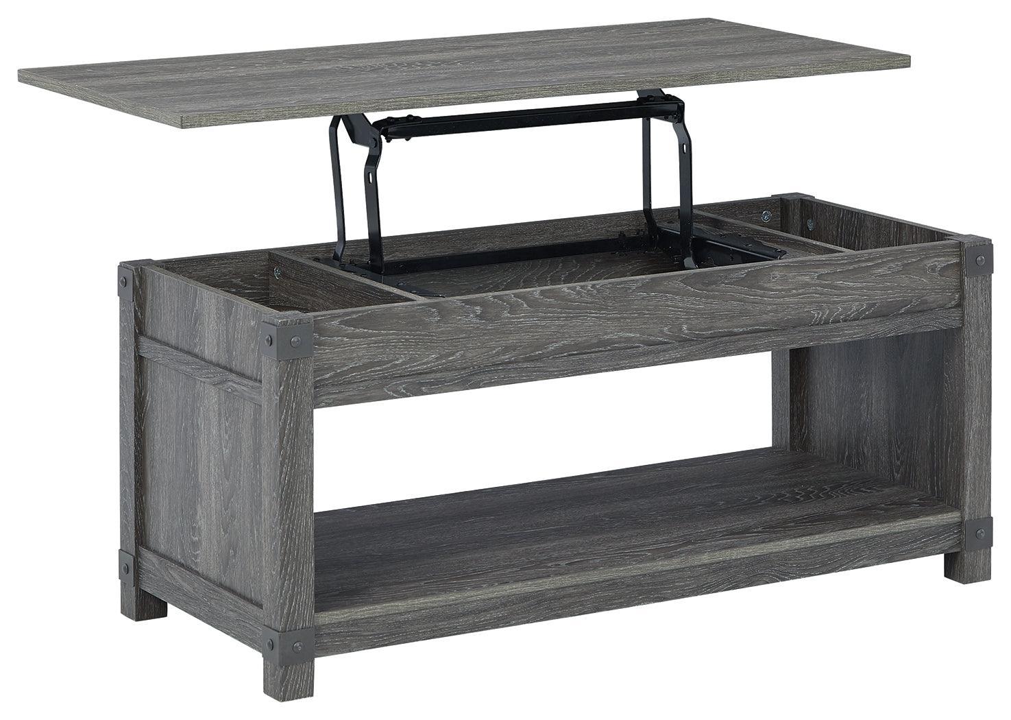 Freedan Grayish Brown Lift-top Coffee Table - Ella Furniture