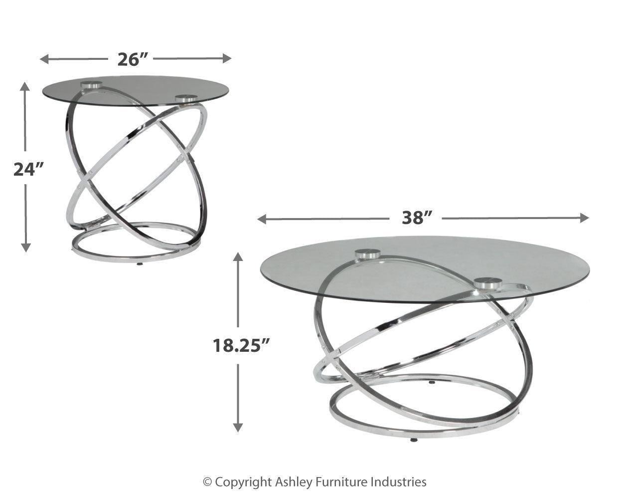 Hollynyx coffee table dimensions illustration