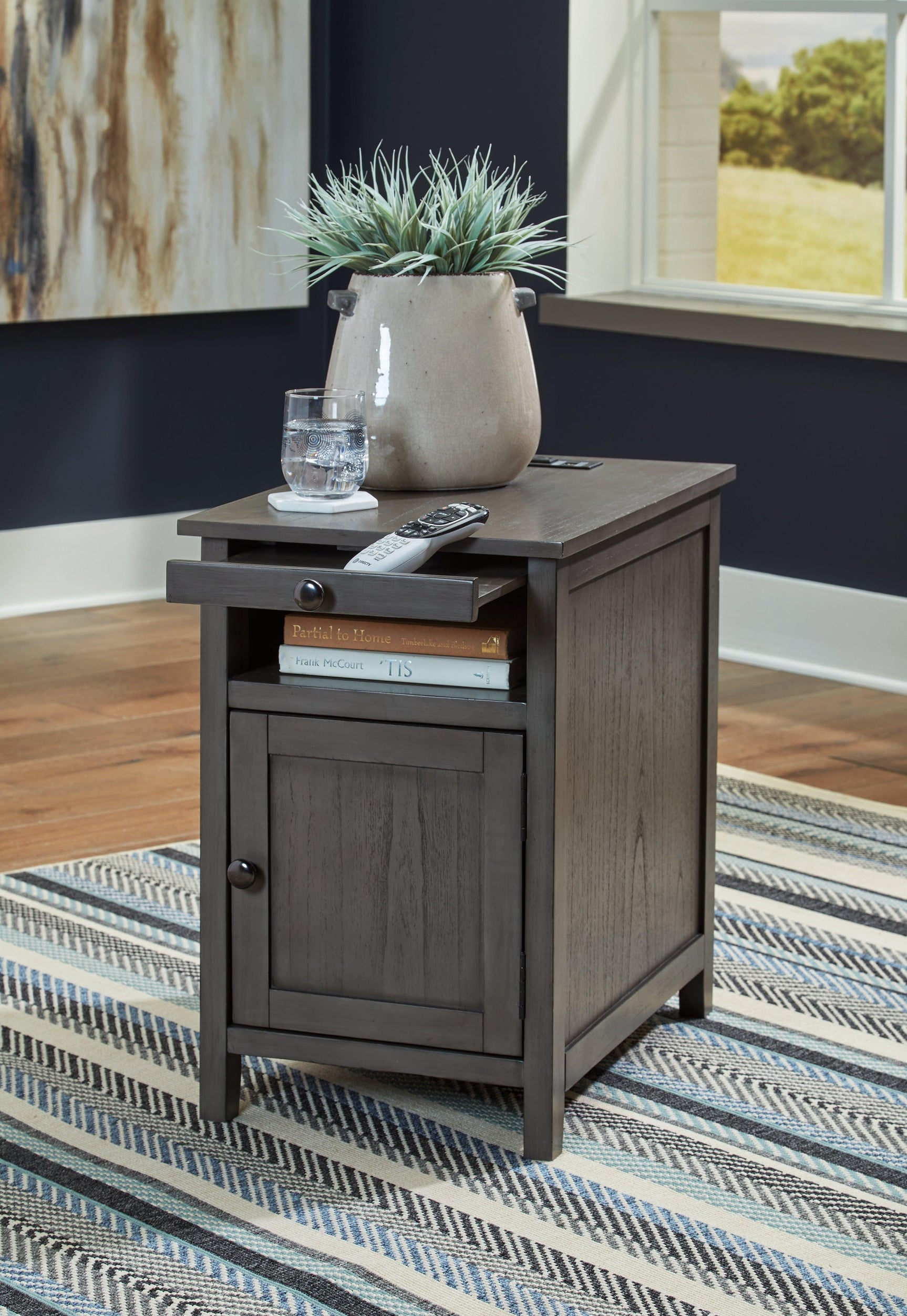 Treytown Gray Chairside End Table - Ella Furniture