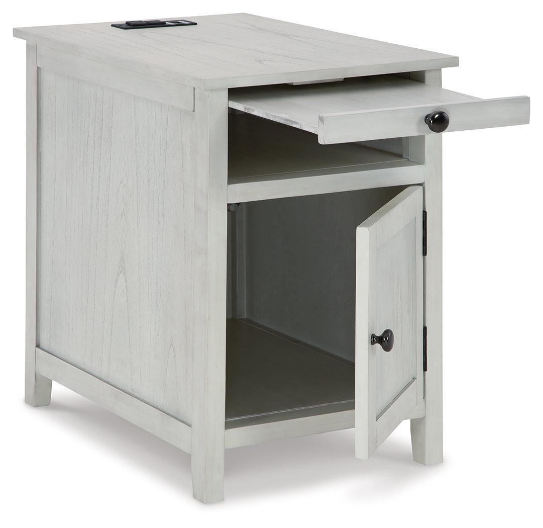 Treytown Antique White Chairside End Table - Ella Furniture