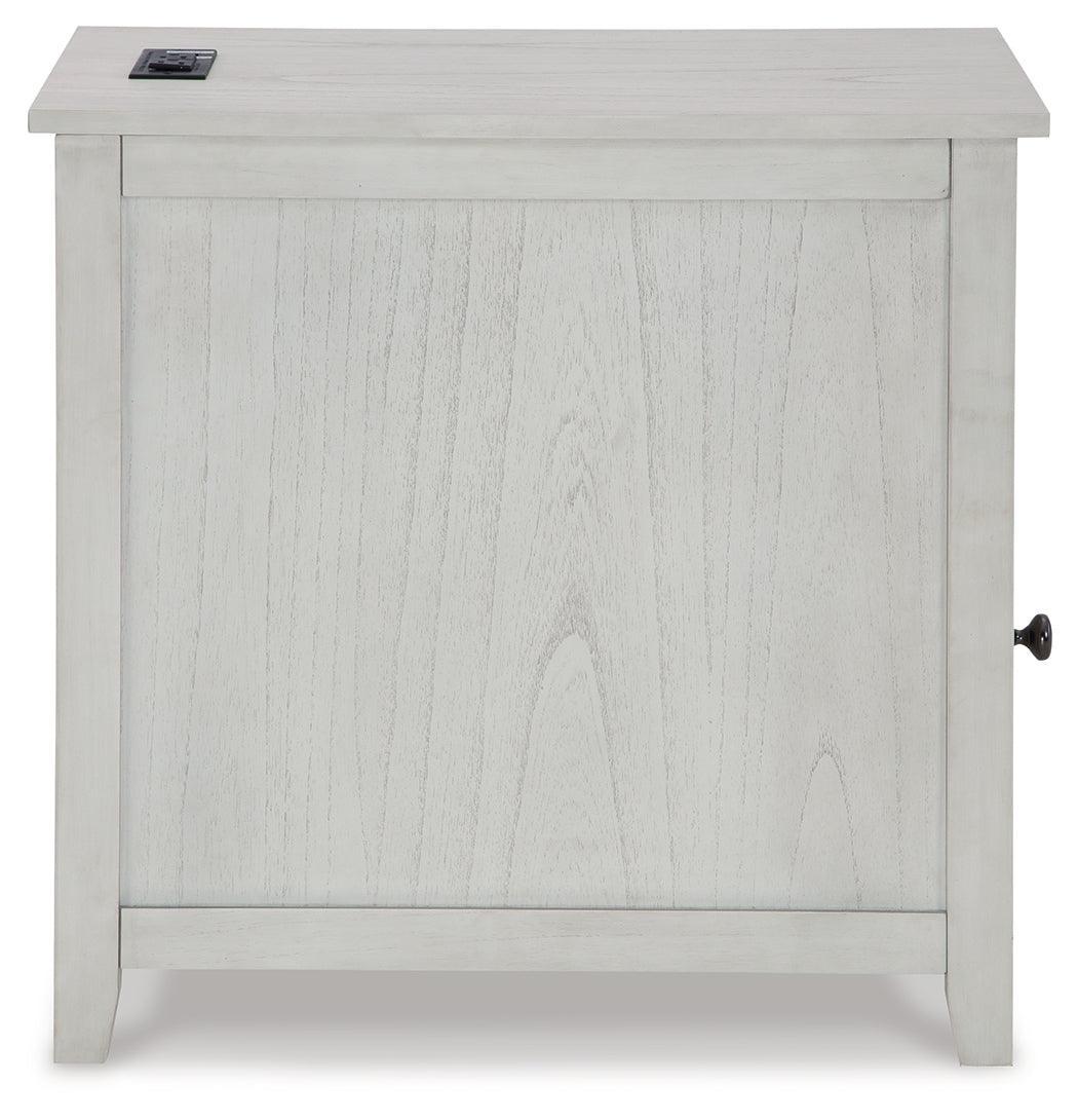 Treytown Antique White Chairside End Table - Ella Furniture