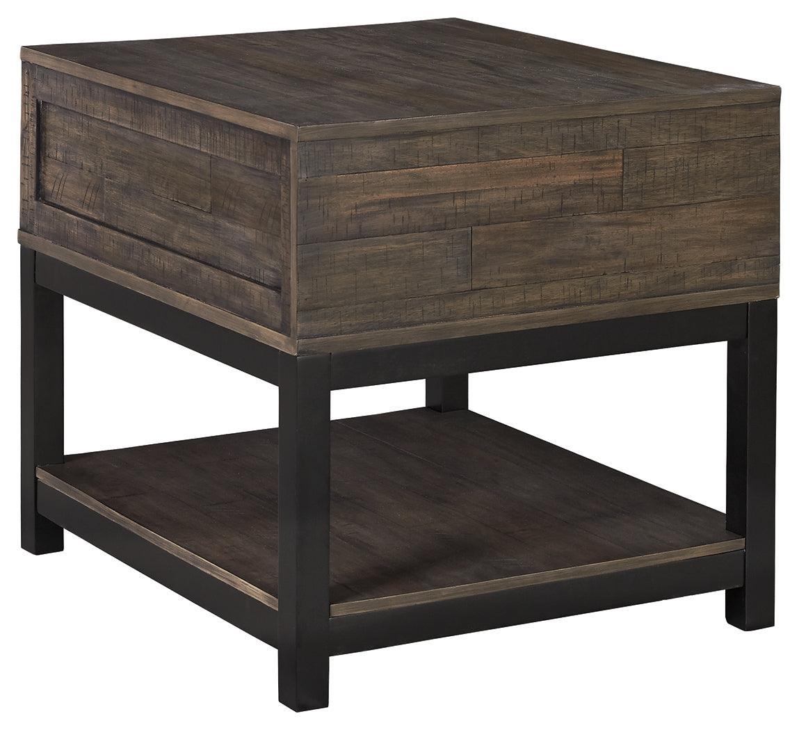 Johurst Grayish Brown End Table - Ella Furniture