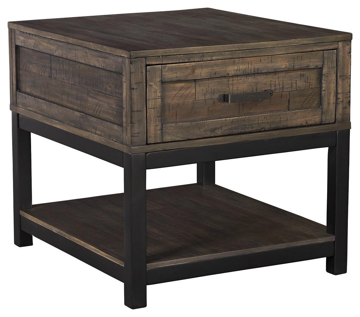 Johurst Grayish Brown End Table - Ella Furniture