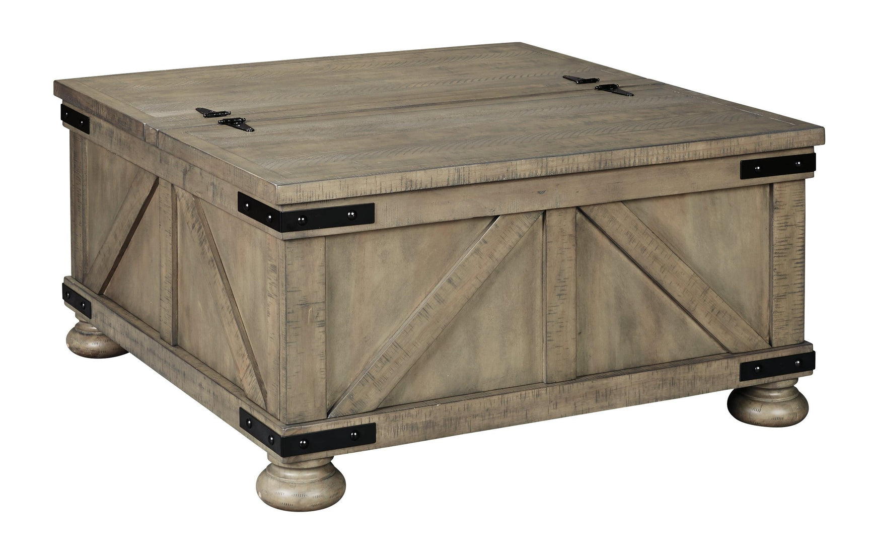 Aldwin Gray Coffee Table With Storage - Ella Furniture