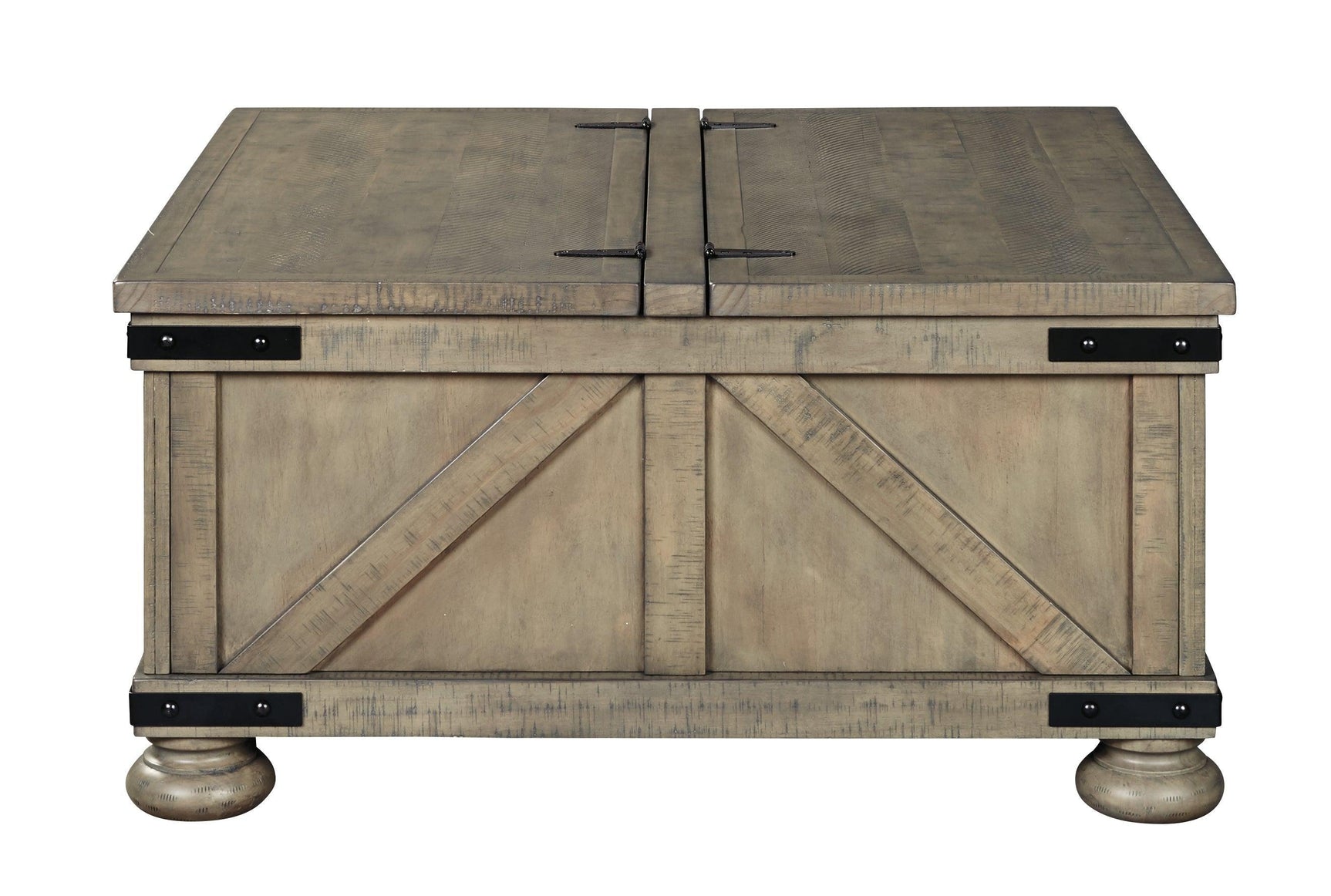 Aldwin Gray Coffee Table With Storage - Ella Furniture