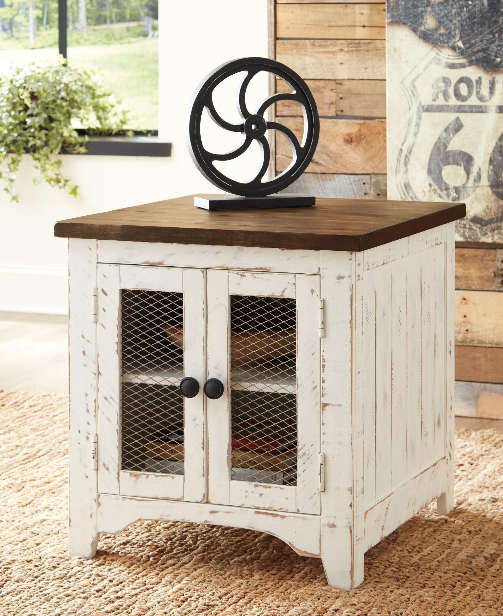 Wystfield White/Brown End Table - Ella Furniture