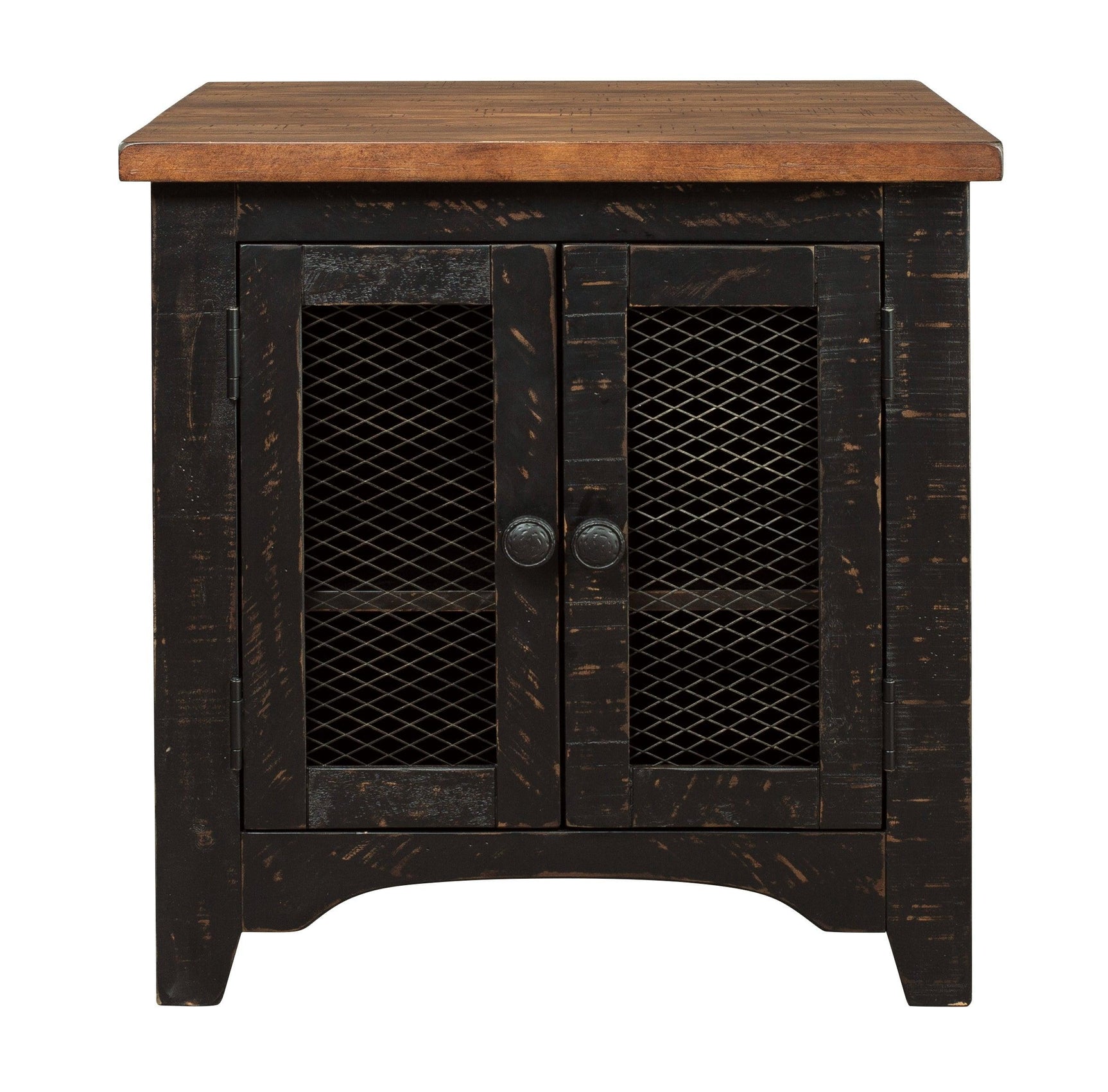 Valebeck Black/brown End Table - Ella Furniture
