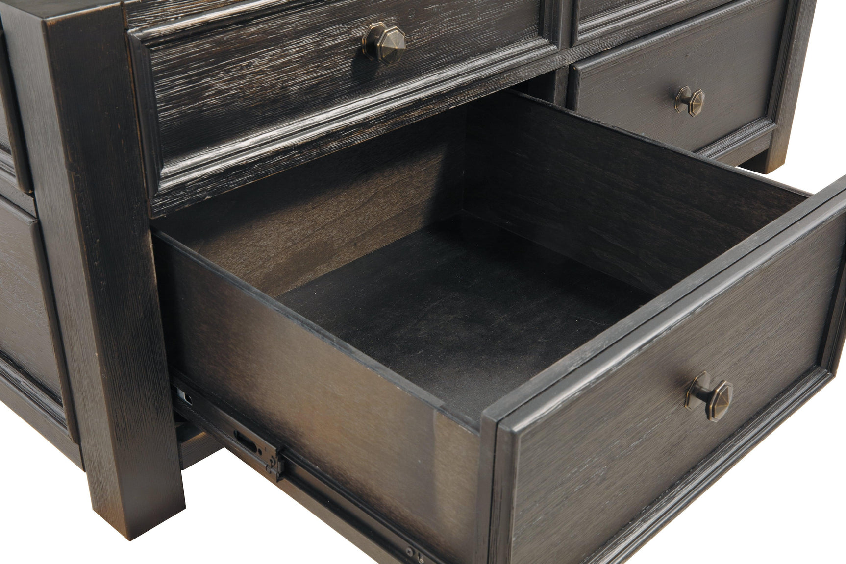 Tyler Creek Lift-Top Coffee Table in grayish brown and black finish