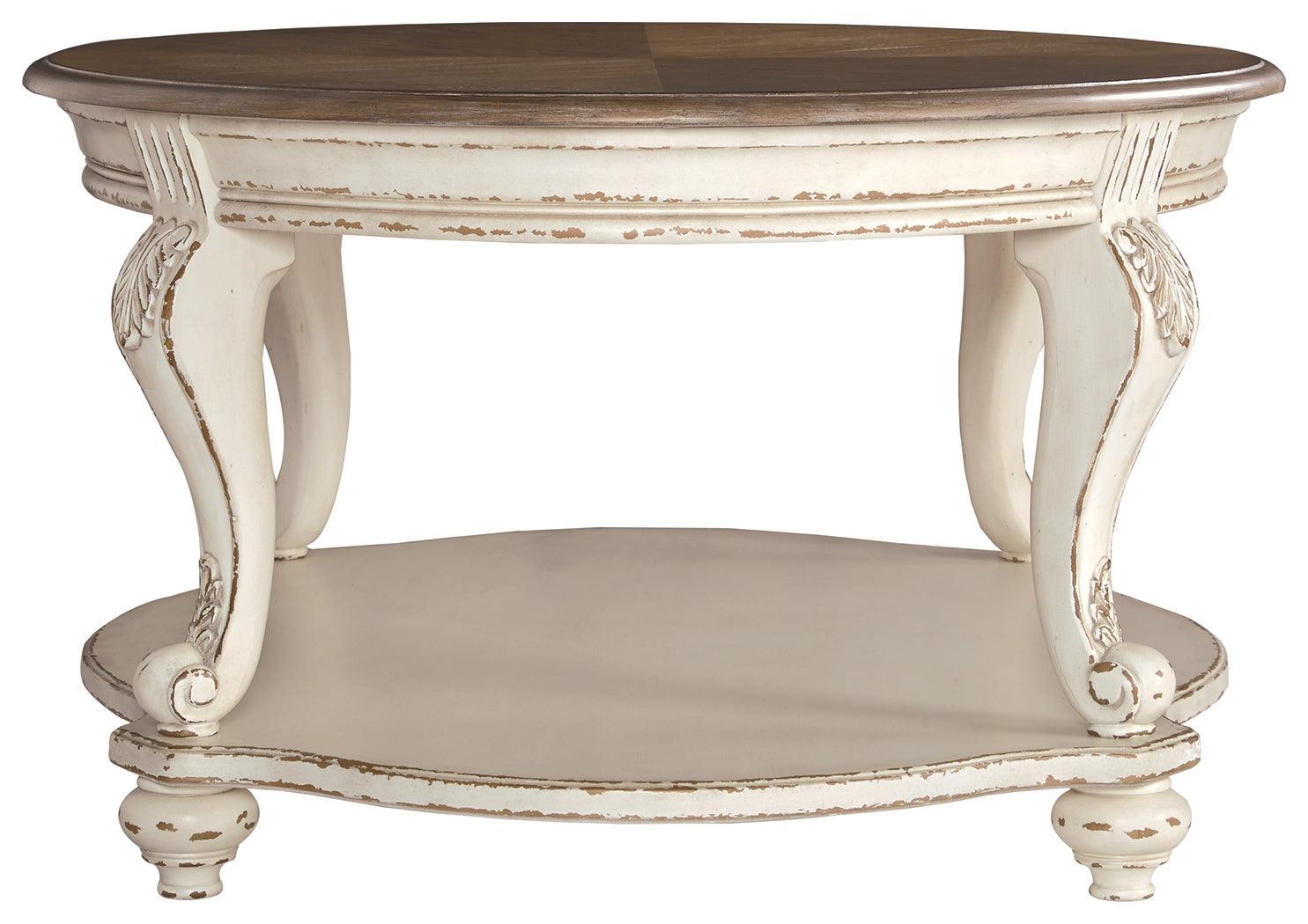 Realyn White/Brown Coffee Table - Ella Furniture