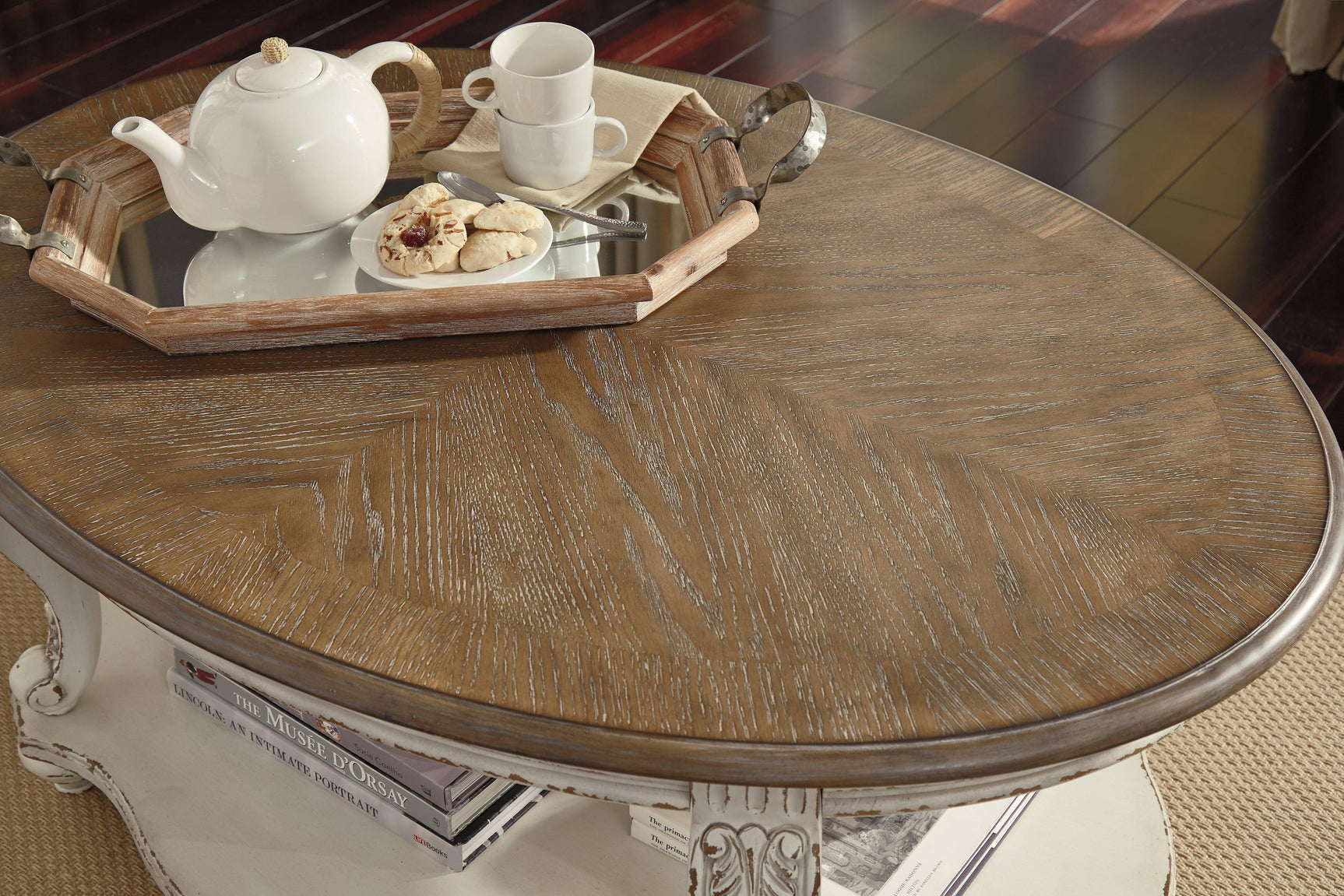 Realyn White/Brown Coffee Table - Ella Furniture