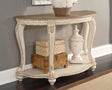 Realyn White/Brown Sofa Table - Ella Furniture