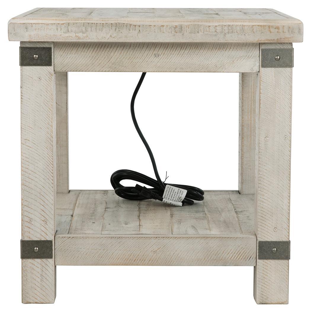Carynhurst White Wash Gray End Table - Ella Furniture
