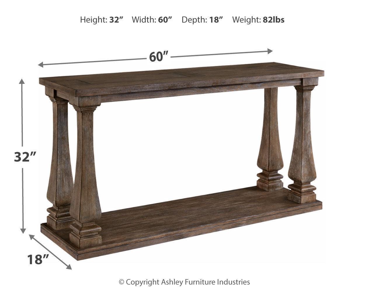 Johnelle Gray Sofa Table - Ella Furniture