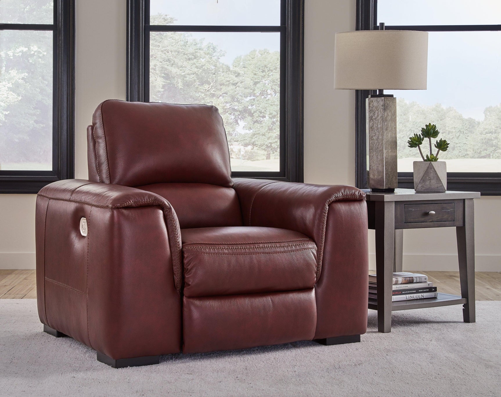 Alessandro Garnet Power Recliner - Ella Furniture