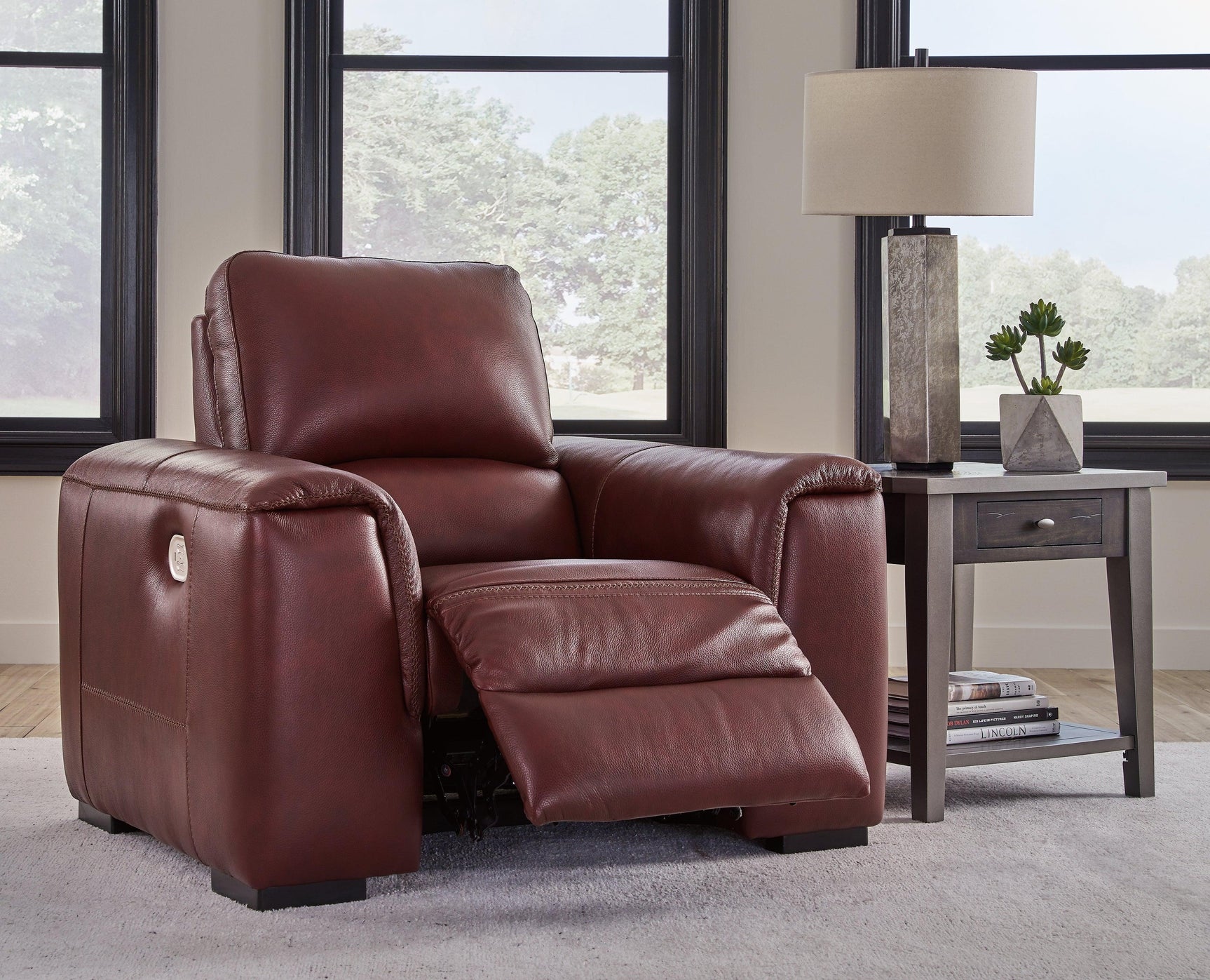 Alessandro Garnet Power Recliner - Ella Furniture