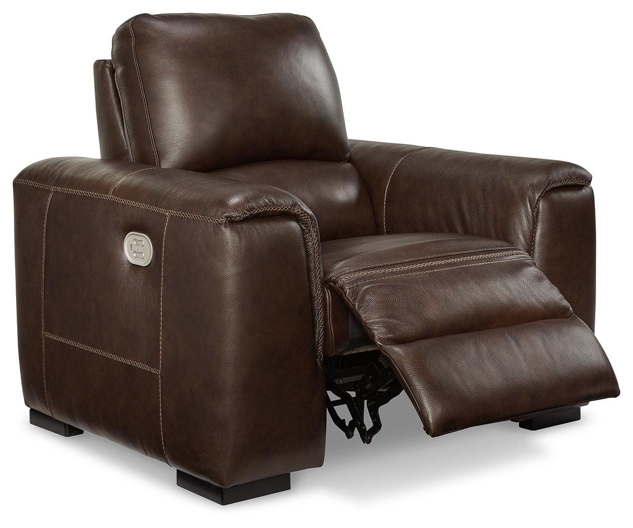Alessandro Walnut Power Recliner - Ella Furniture