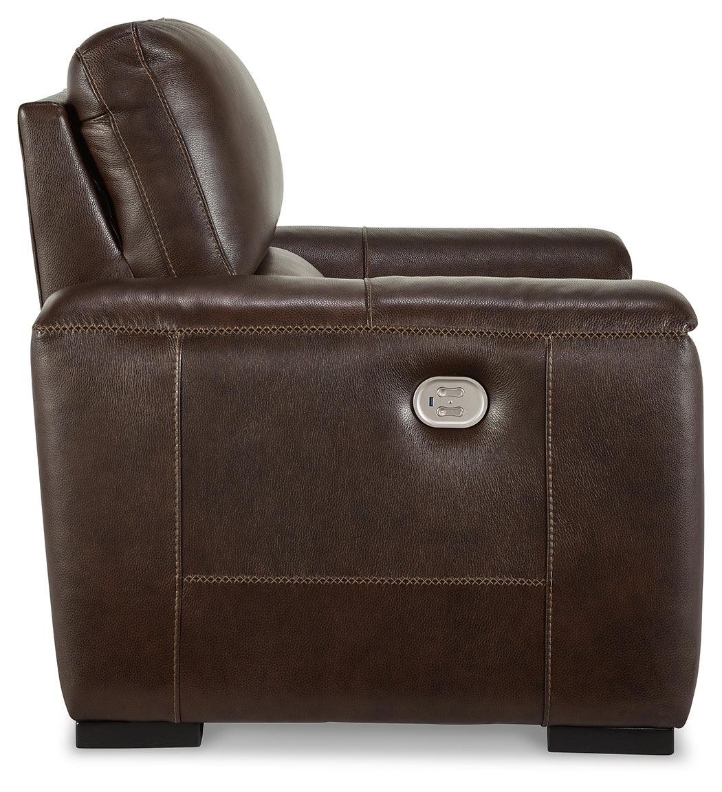 Alessandro Walnut Power Recliner - Ella Furniture