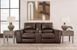 Alessandro Walnut Power Reclining Loveseat With Console - Ella Furniture