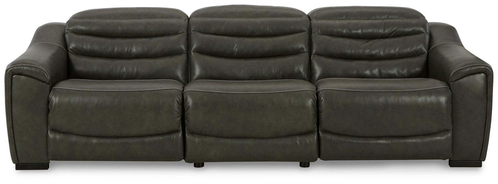 Center Line Dark Gray 3-Piece Power Reclining Sectional - Ella Furniture