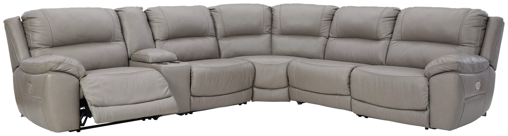 Dunleith Chocolate 6-Piece Power Reclining Sectional - Ella Furniture