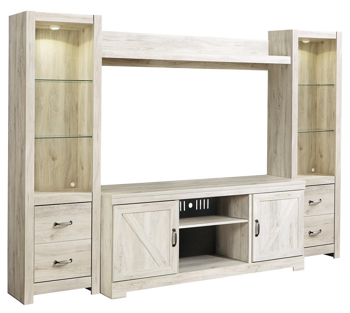 Bellaby Whitewash 4-Piece Entertainment Center - Ella Furniture