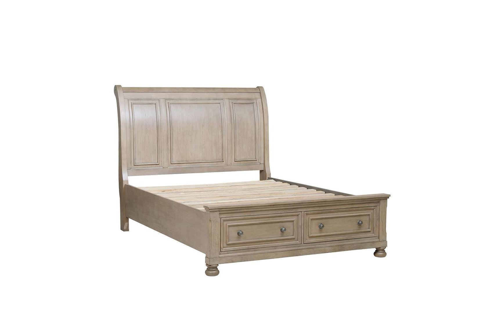 Bethel Gray Modern Classic Transitional Solid Wood Panel Storage Bedroom Set - Ella Furniture