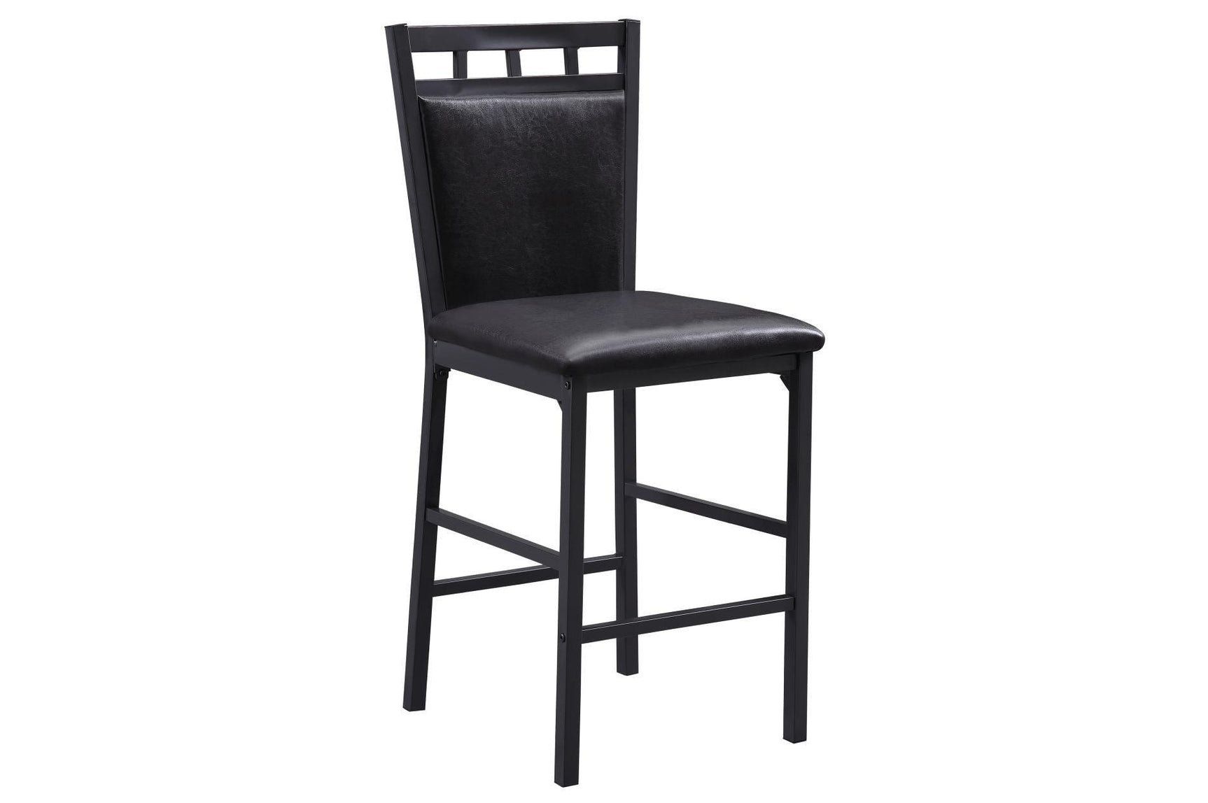 Olney Black Transitional Metal Faux Leather Seat And Faux Marble Top Square Dining Room Set - Ella Furniture