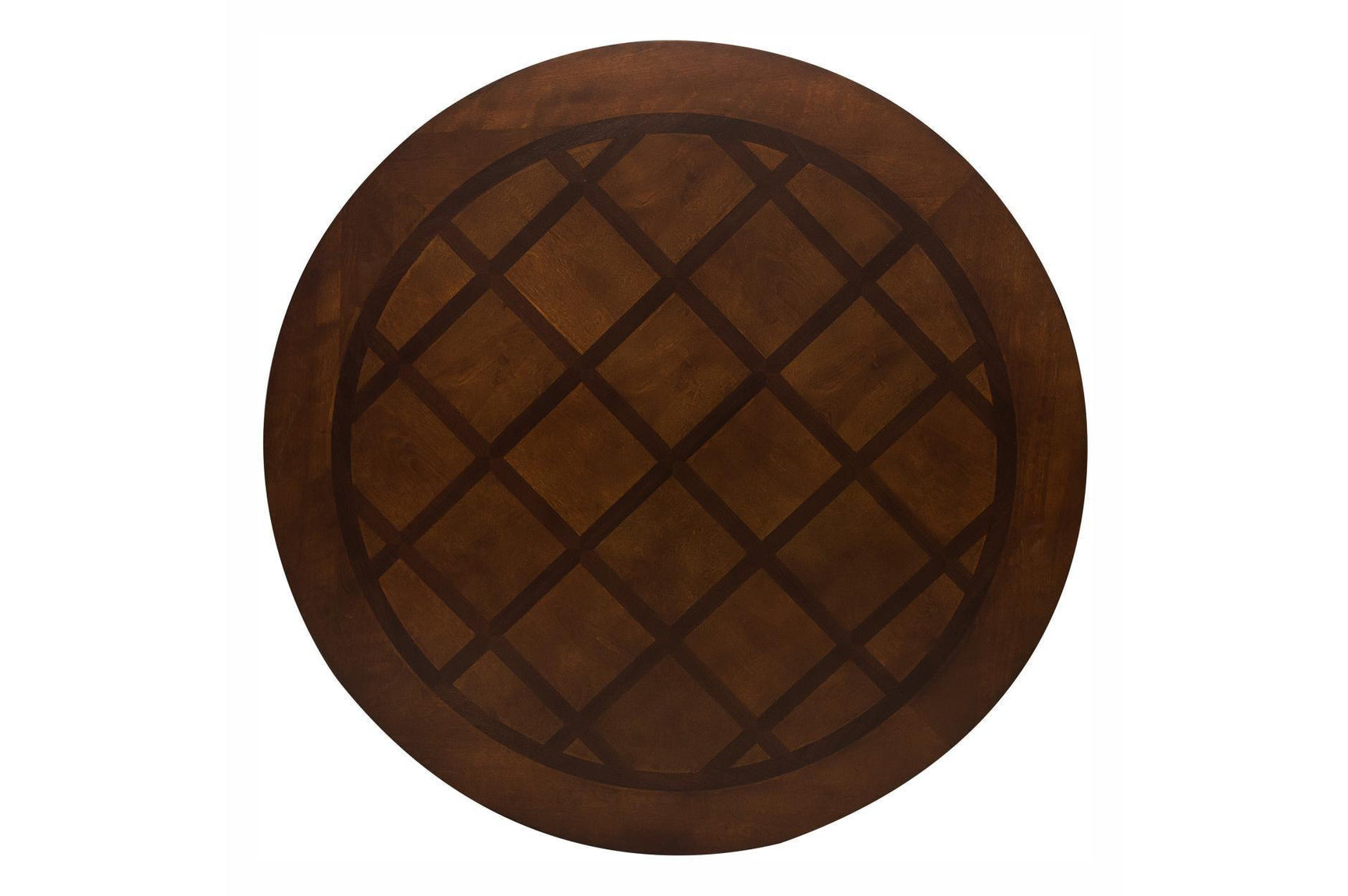 Lordsburg Brown Cherry Classic Solid Wood Faux Leather Upholstered Seat Round Dining Room Set - Ella Furniture
