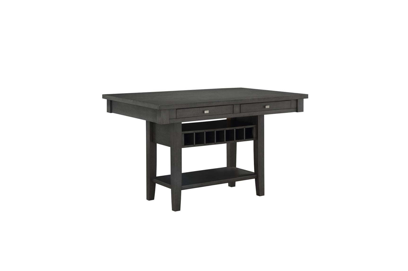 Baresford Gray Finish Contemporary Solid Wood Fabric Upholstery Storage Square Dining Room Set - Ella Furniture